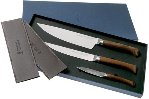 COFFRET TRIO - Les Forgés 1890 Couteau Chef 20cm Couteau à Découper Couteau Offi